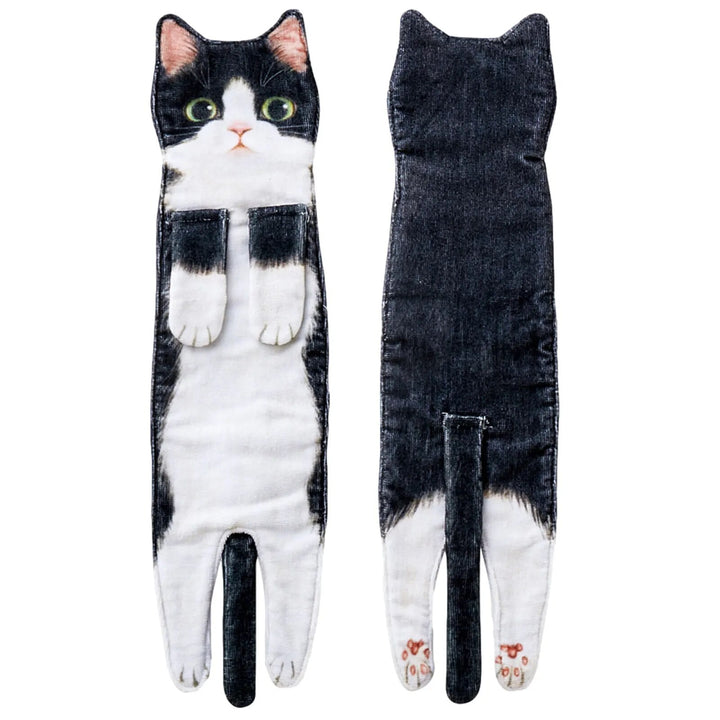 Animal themed cat hand towel, quick-drying & absorbent, perfect for any pet owner's home.