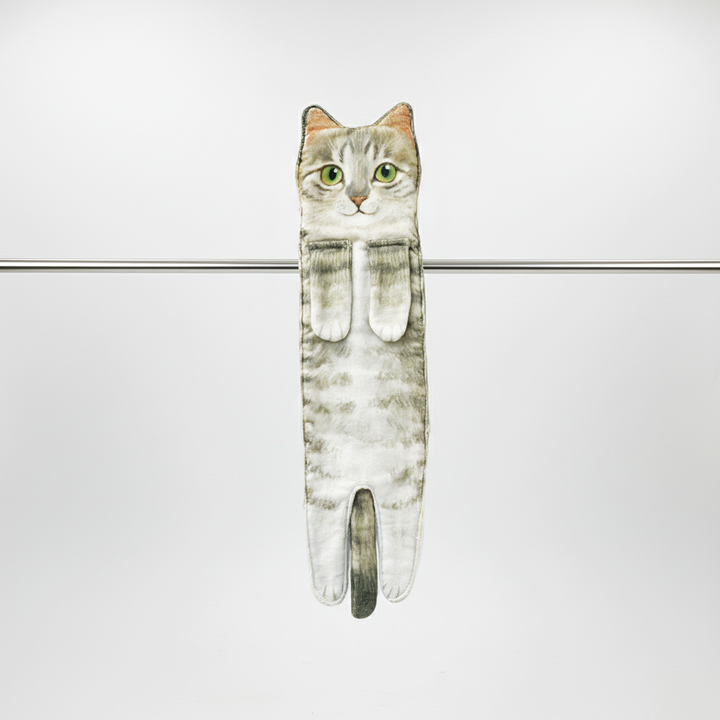 Unisex quick-dry cat towel, perfect for kitchen or bathroom, cute and absorbent