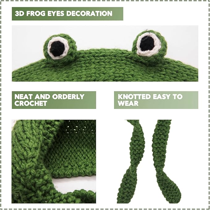 Soft crocheted frog headband, an adorable and cozy ear warmer gift for her