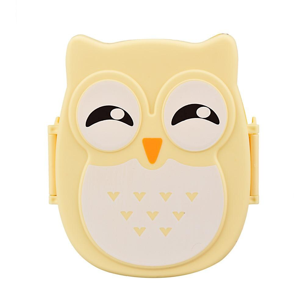 Adorable owl-shaped kids' lunchbox. Perfect plastic bento box for children's portable school meals & snacks.