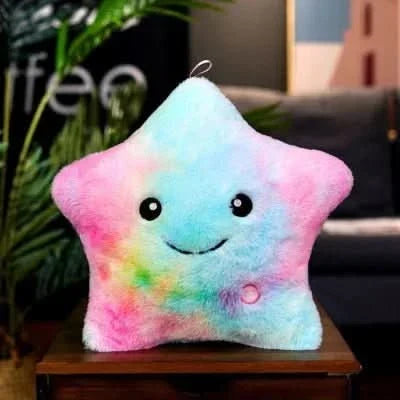 Soft glow star plush toy, perfect night light for children's bedrooms, a gentle sleep aid.