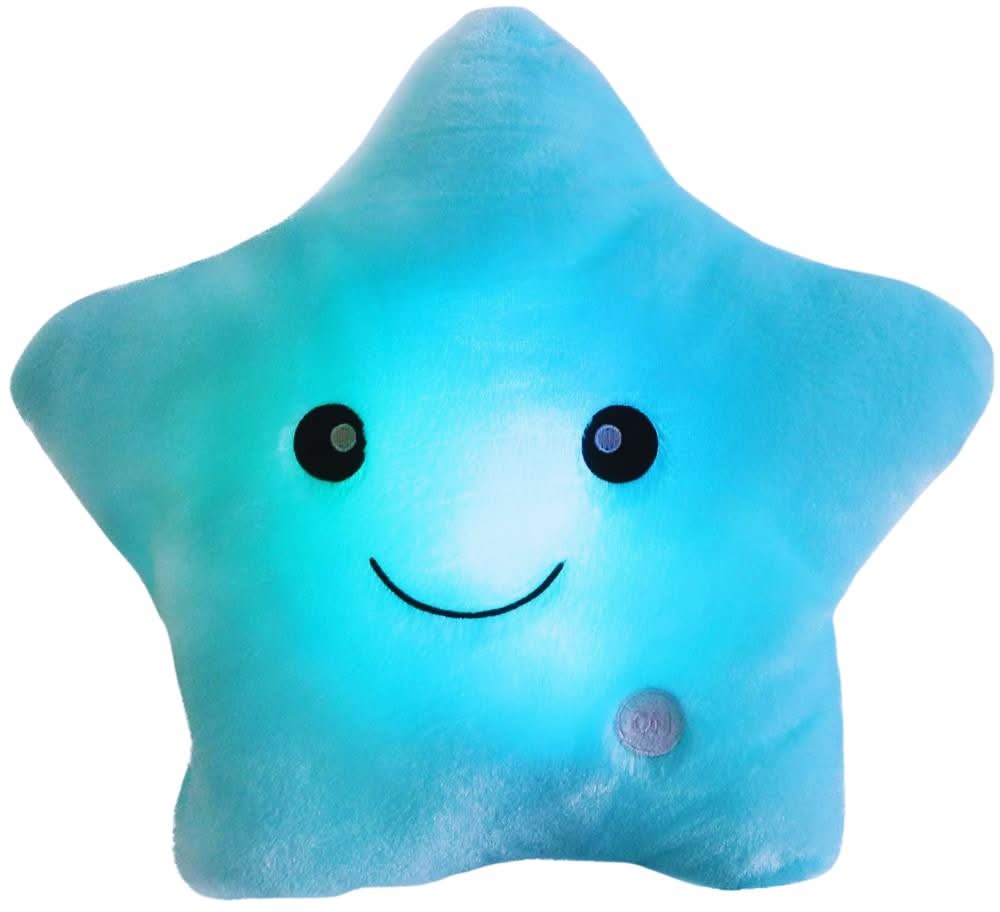 Comforting starry night light plush for nursery; helps kids sleep with a gentle, colorful glow.
