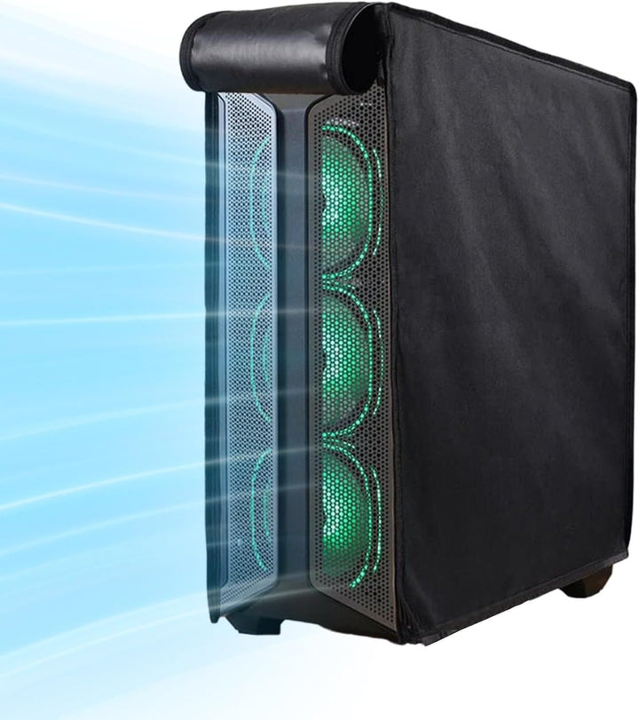 Unisex waterproof dust-proof computer tower cover with easy-access zippers