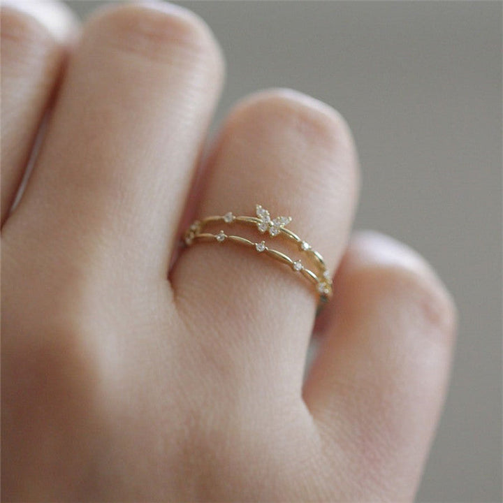 Fashionable S925 silver butterfly ring for women, showcasing sparkling zirconia. Dainty, elegant & adjustable.