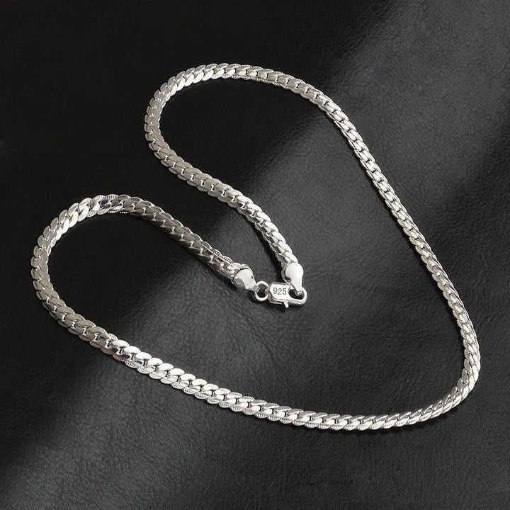 Sparkling sterling silver chain necklace for women. Dainty, elegant jewelry. Ideal gift.