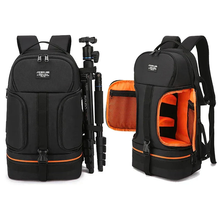 Darius professional waterproof DSLR camera backpack with tripod straps & rain cover, black