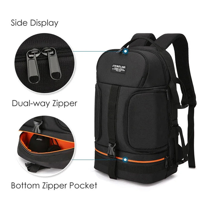 Photography gear backpack, waterproof, unisex, with ample storage for DSLR camera and lenses