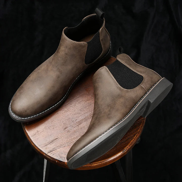 Ashford men's ankle boots, durable black Chelsea style for everyday wear, comfortable & easy to slip on.