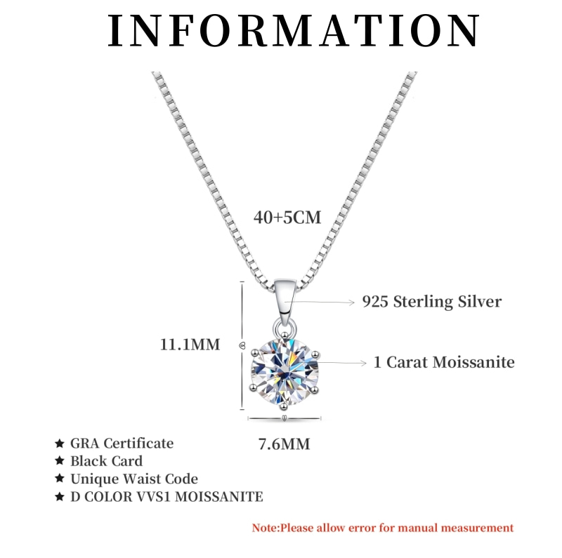 Brilliant moissanite necklace for women, sterling silver fine jewelry with a captivating dazzling sparkle.