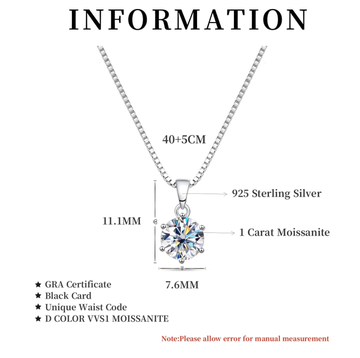 Brilliant moissanite necklace for women, sterling silver fine jewelry with a captivating dazzling sparkle.