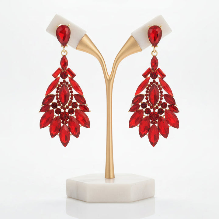 Blue Seraphine dazzling drop crystal earrings, elegant women's jewelry with brilliant sparkle.