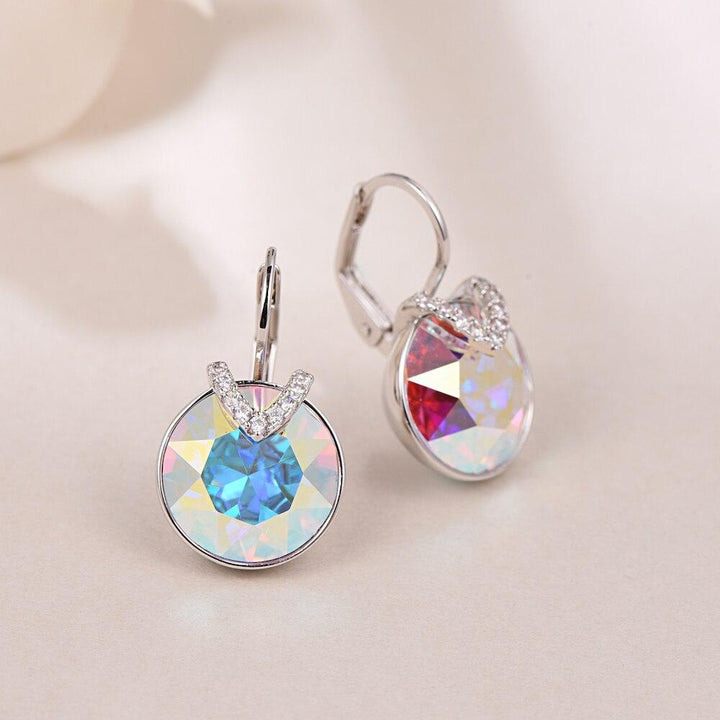Shimmering women's drop earrings with dazzling sparkle, a beautiful fashion accessory.