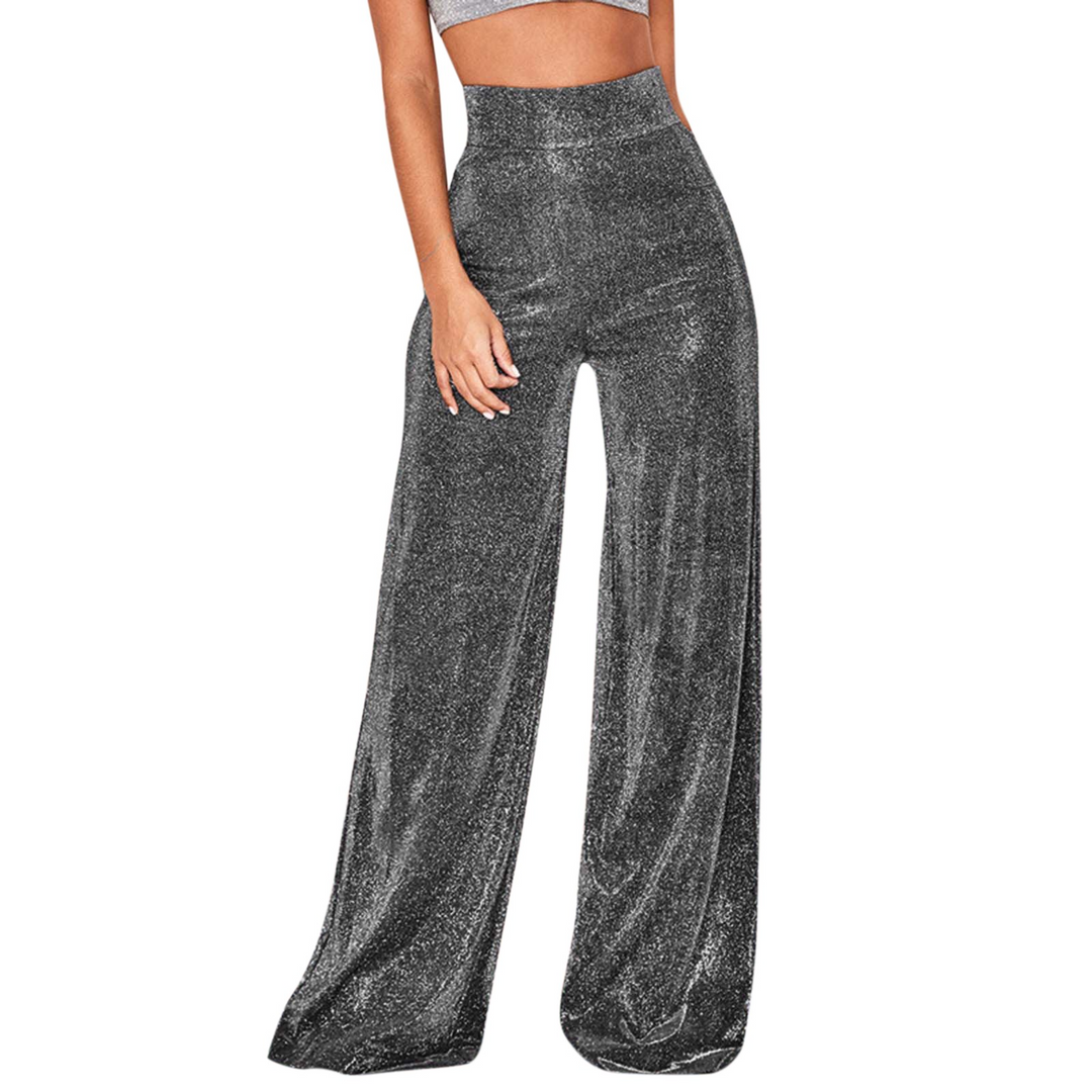 Stylish women's shimmering glitter pants, ideal for glamorous party, club, or special night out events.