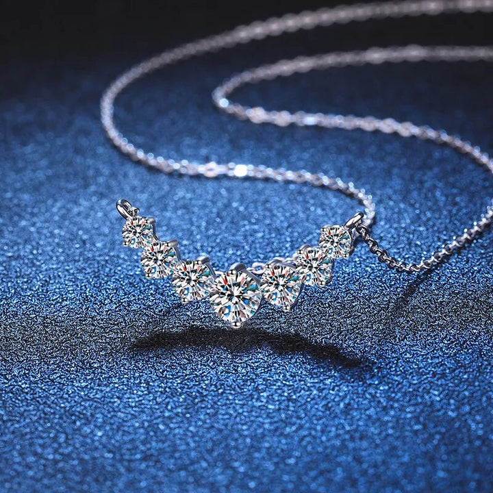 Exquisite 925 Sterling Silver Moissanite Necklace for women, gemstone fine jewelry with dazzling sparkle.