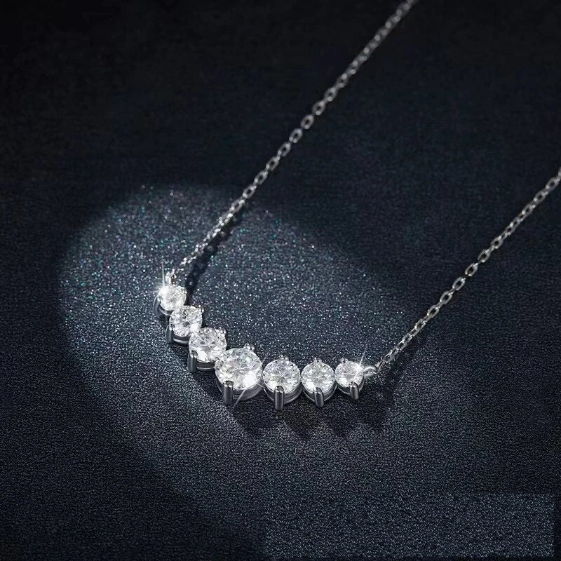 Giftable elegant Moissanite necklace for women, made with 925 Sterling Silver for a dazzling look.
