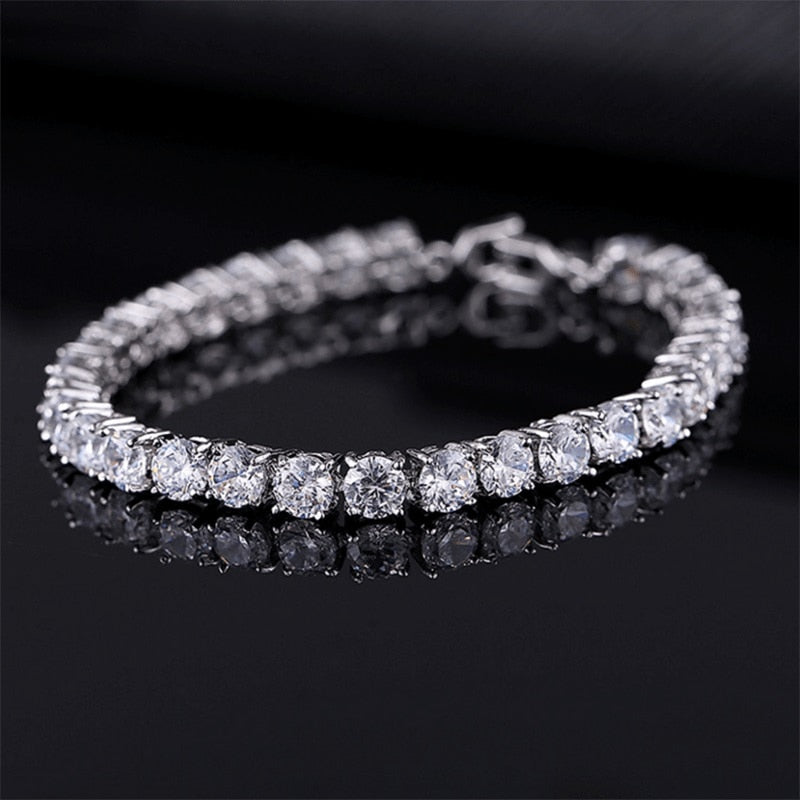 Dazzling women's tennis necklace & bracelet set with sparkling cubic zirconia.