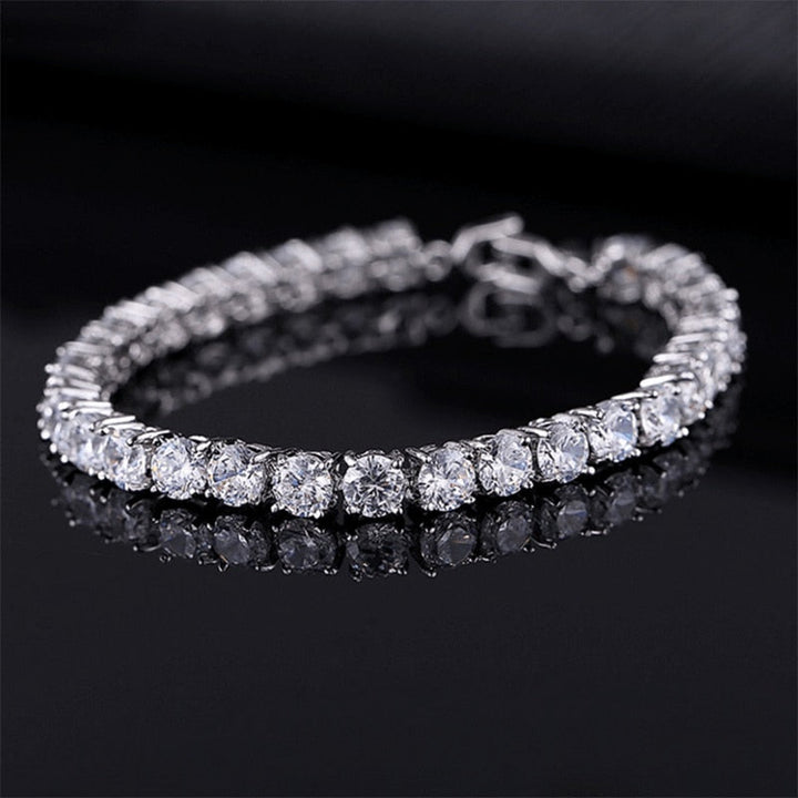 Dazzling women's tennis necklace & bracelet set with sparkling cubic zirconia.