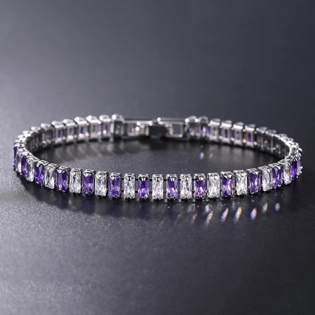 Glamorous women's tennis jewelry set, cubic zirconia, perfect for evening wear.