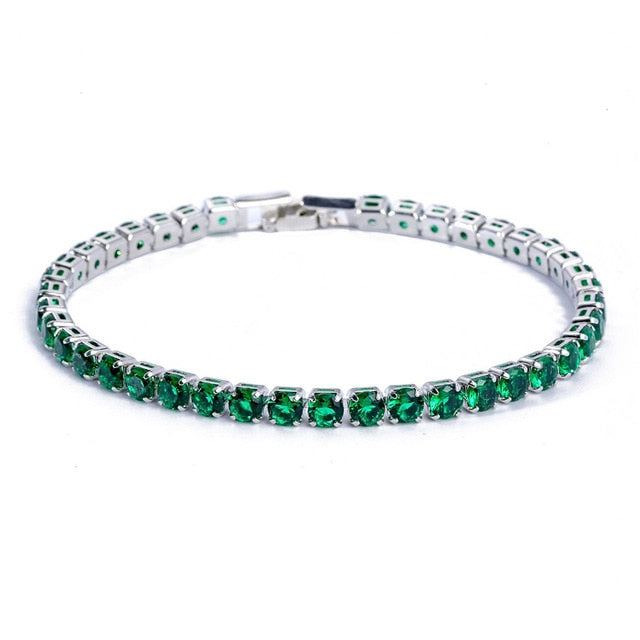 Bridal women's tennis necklace & bracelet set, dazzling cubic zirconia sparkle.
