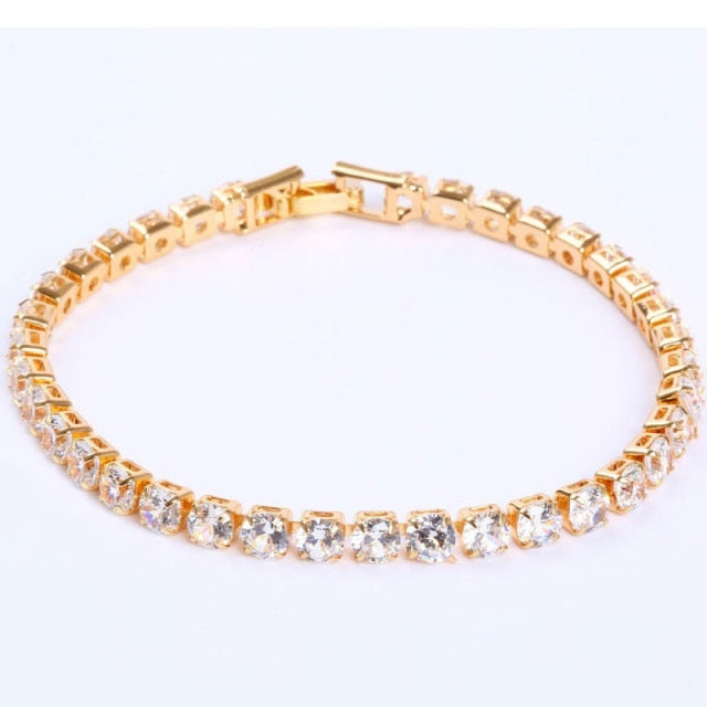 Womens tennis necklace and bracelet set, clear cubic zirconia, a statement piece.