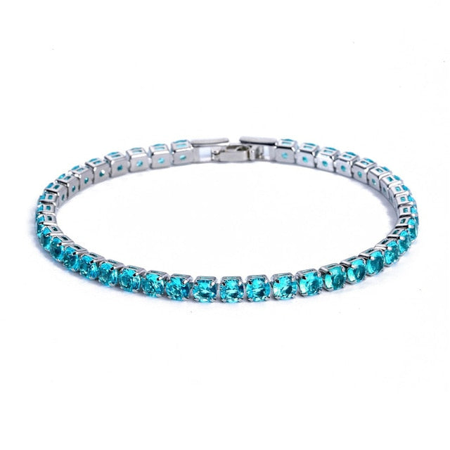 Luxury cubic zirconia tennis set for women, necklace and bracelet, timeless elegance.