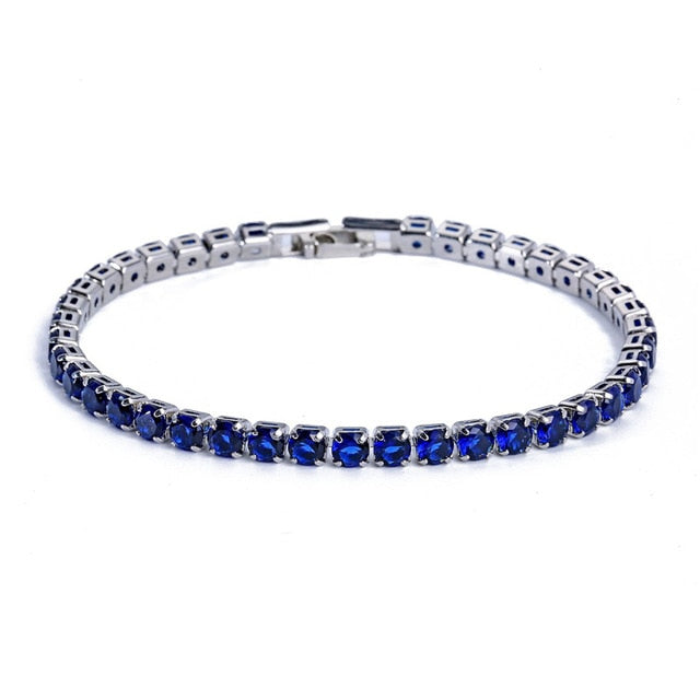 Shimmering women's tennis necklace & bracelet set, dazzling statement piece.
