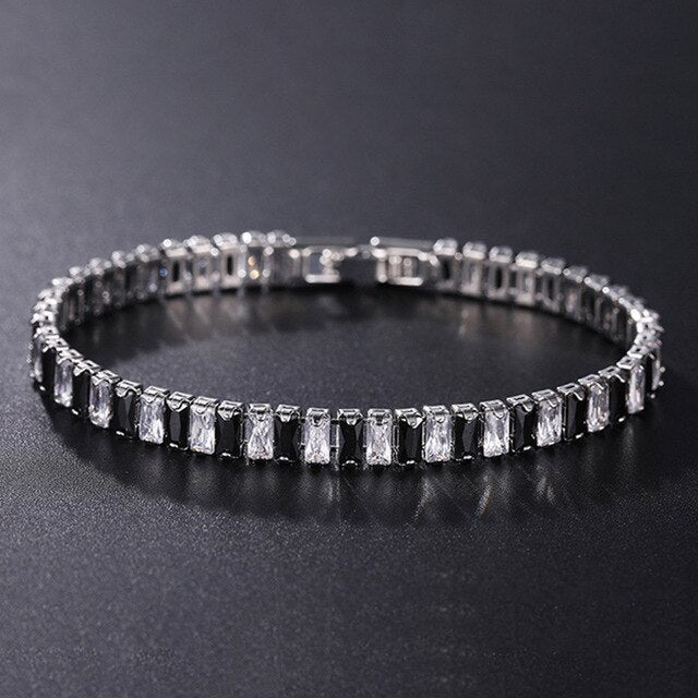 Beautiful womens tennis jewelry set, sparkling rhinestones, ideal for gifting.