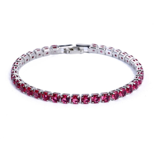 Classic women's tennis necklace & bracelet set with shimmering cubic zirconia.