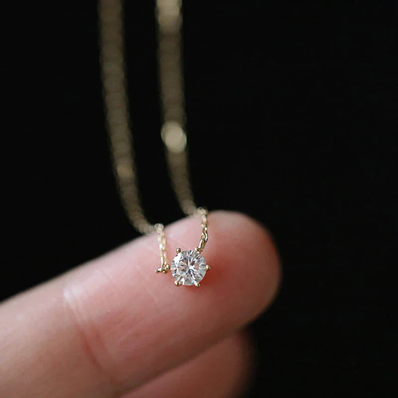 Dazzling women's zircon sparkle necklace, elegant gold plated collarbone jewelry, perfect for special occasions.