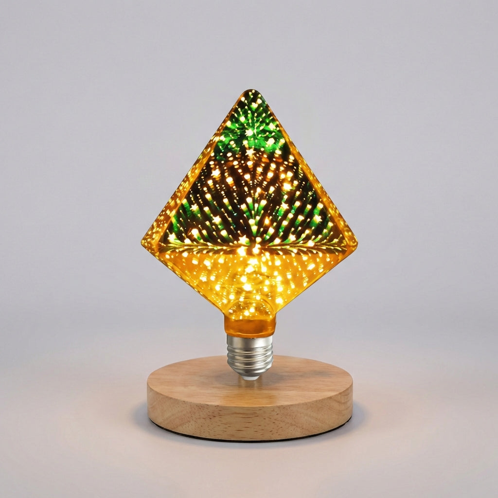 Multiple Decorative 3D Flame Bulbs, Auraflare, arranged for a dramatic and cozy lighting effect.