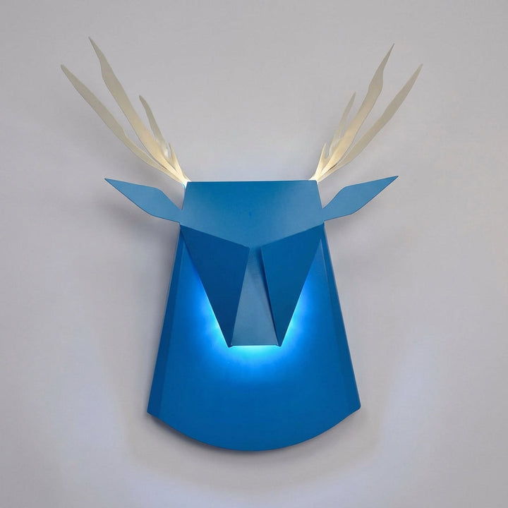 Rustic deer wall sconce by Luminstag, a decorative animal silhouette LED compatible lamp for cozy lighting.