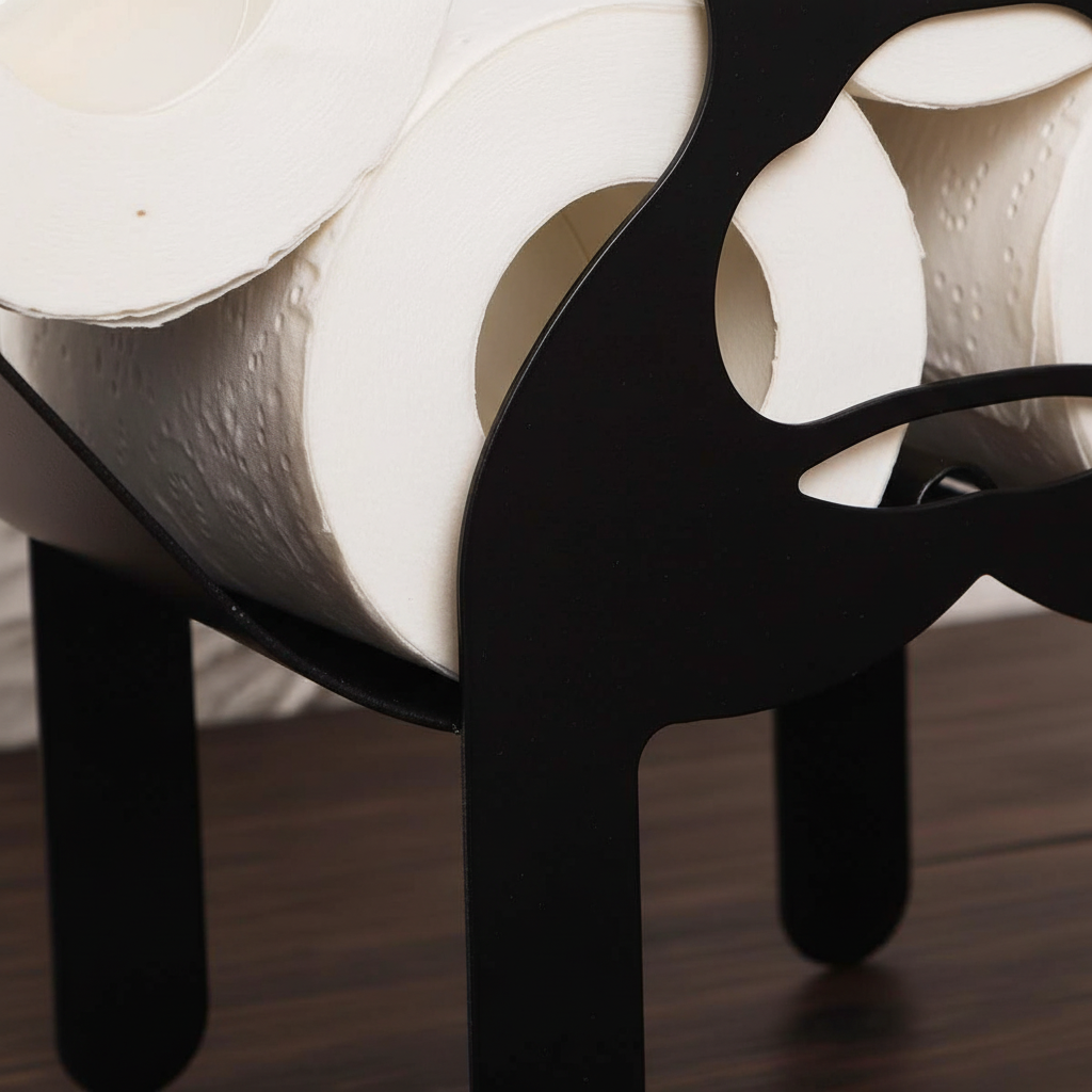 Unisex decorative animal toilet paper holder, stainless steel, playful home organization