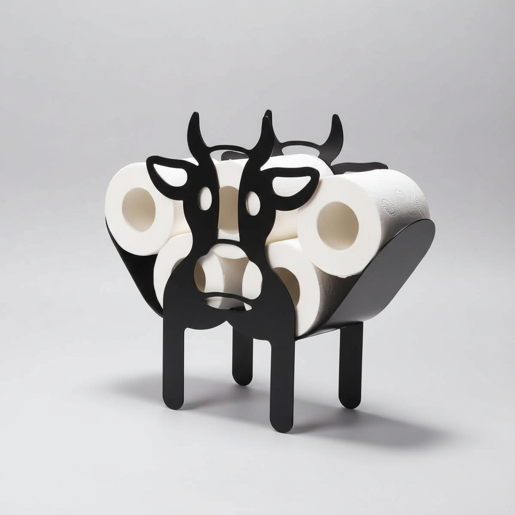 Wall mounted animal toilet paper holder, ideal housewarming gift, whimsical bathroom decor