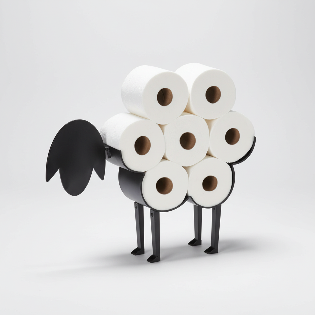 Stylish decorative animal toilet paper holder, stainless steel, fun bathroom accessory
