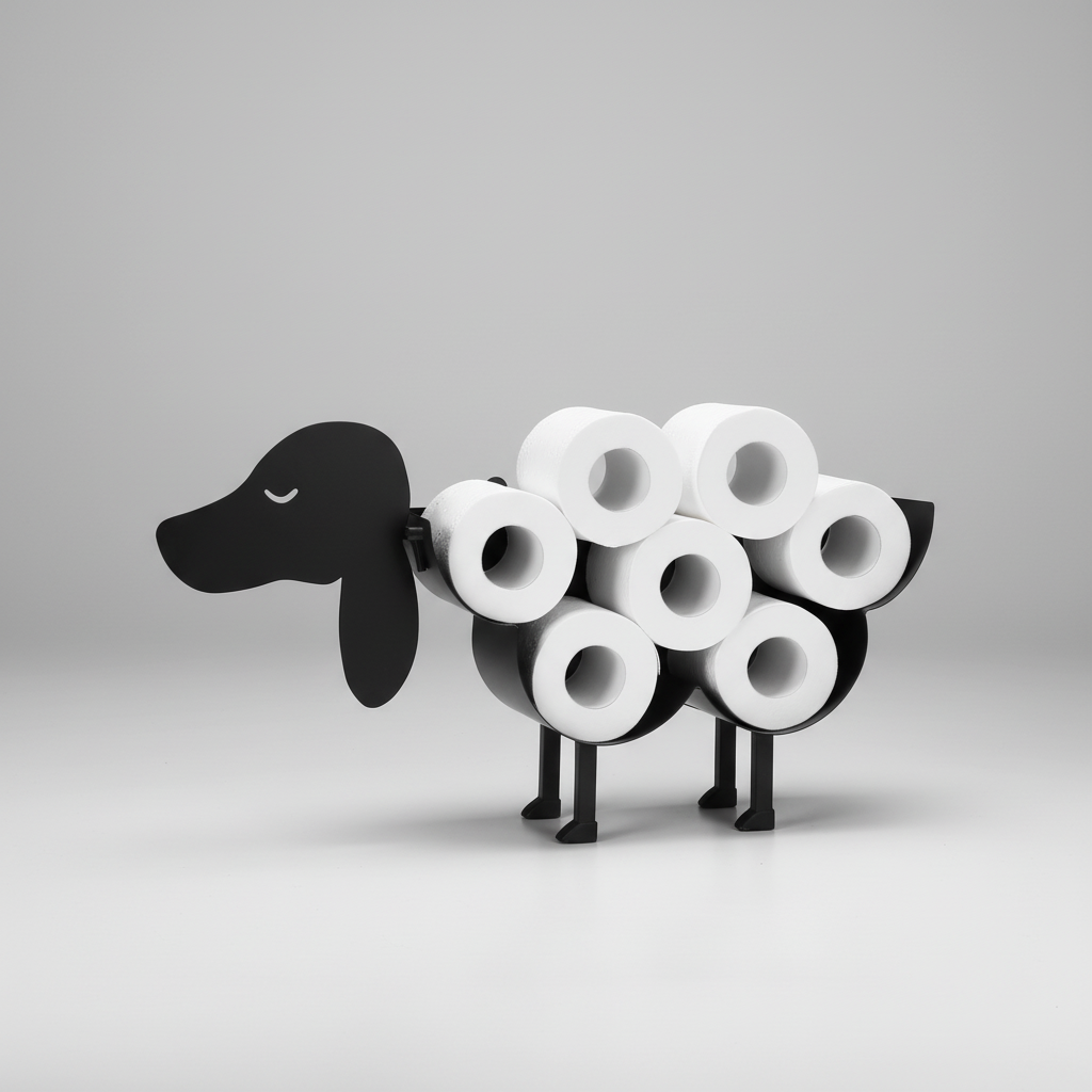 Novelty animal toilet paper holder, wall-mounted for bathroom organization, stainless steel