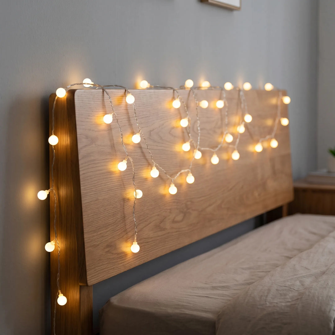 Decorative LED globe string lights for ambient home & garden decor. Perfect fairy lights for indoor or outdoor use.