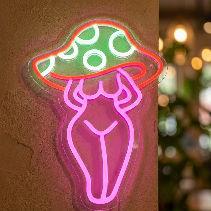 Decorative Mushroom LED Wall Light, Neonella, colorful and modern home accent for ambient lighting.