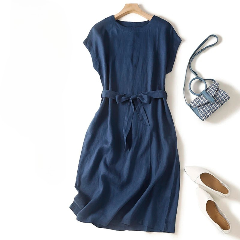 Casual pink Women's Elara Dress, comfortable & flowing for spring/summer. Flattering cinched waist, everyday wear.