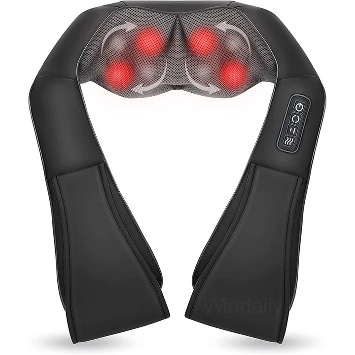 Deep kneading Shiatsu neck & shoulder massager with heat therapy for muscle pain relief & relaxation.