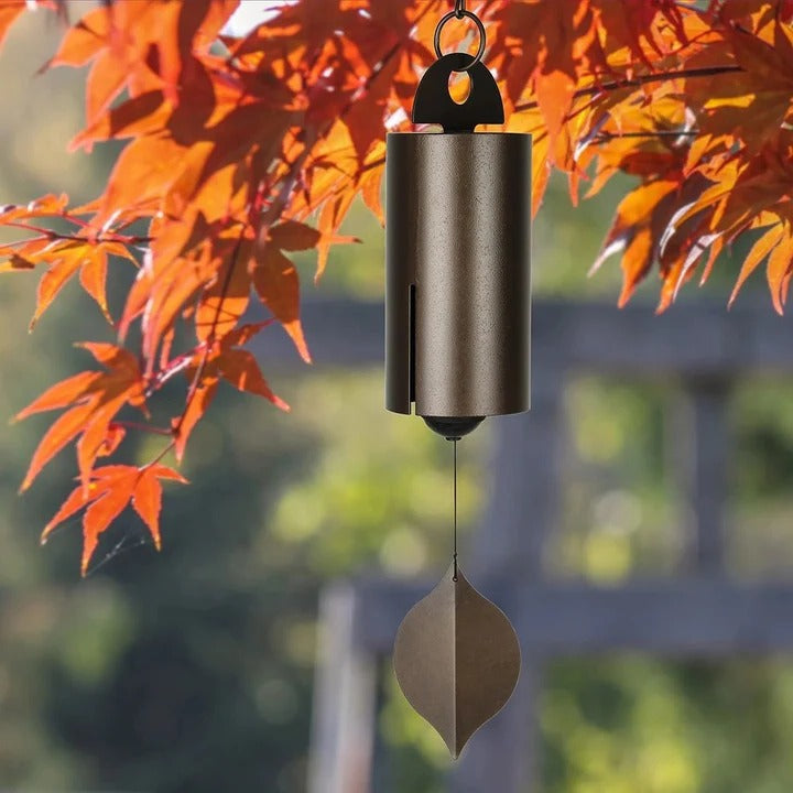 Deep Resonance Outdoor Serenity Bell, a metal wind chime for peaceful garden & patio decor.