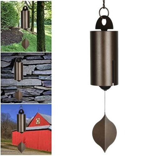 Deep Resonance Serenity Wind Chime, handcrafted metal outdoor decor. Soothing sounds for garden or patio.