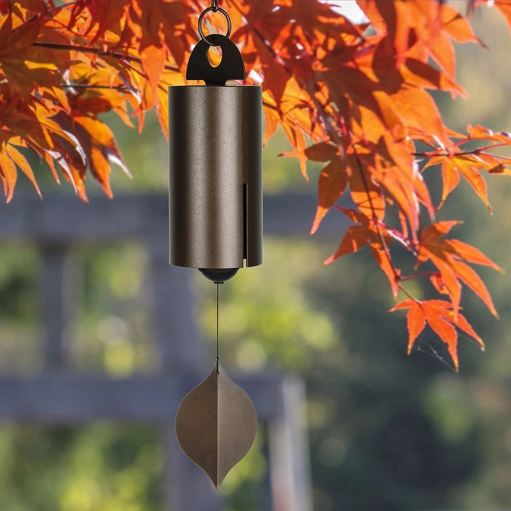 Peaceful Serenity Wind Chime, a unique handcrafted outdoor bell, delivering soothing deep resonance for your garden.
