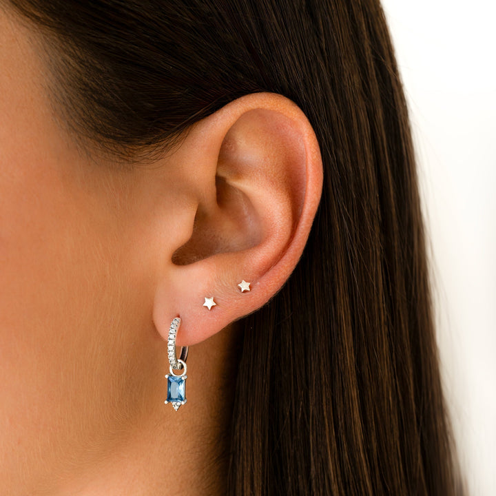 Delicate celestial star stud earrings for women, gold plated sterling silver, minimalist and elegant for everyday.
