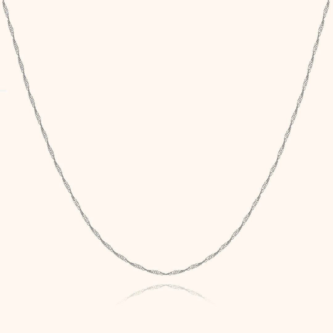 Versatile women's adjustable wavy necklace featuring a delicate gold plated sterling silver pendant, elegant jewelry.