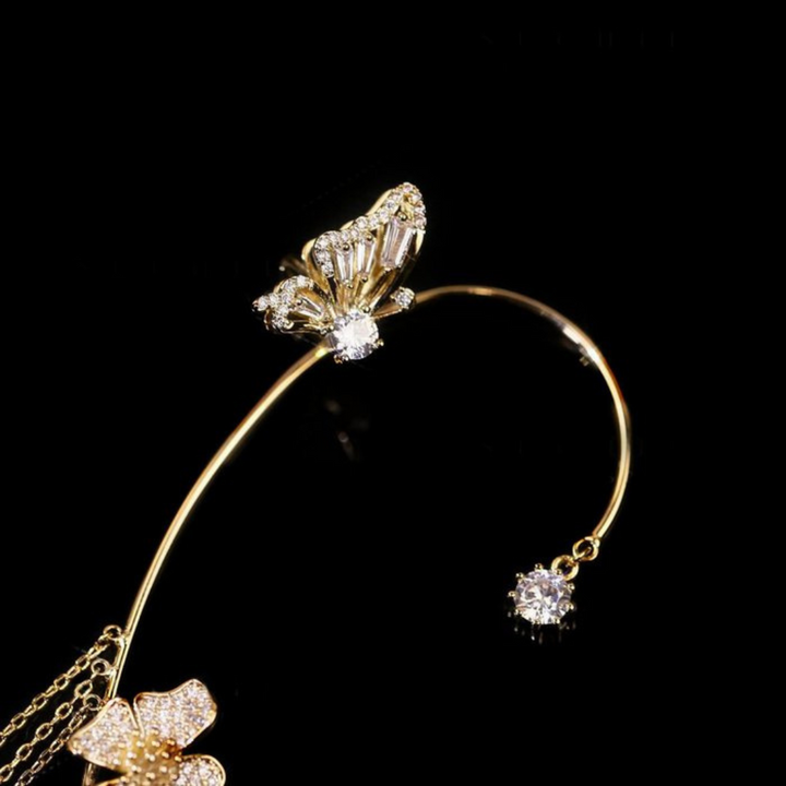 Delicate silver butterfly drop earrings for women, perfect fine jewelry gift, hypoallergenic