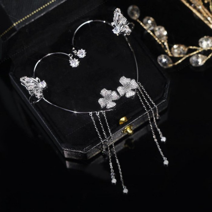 Unique silver butterfly earrings, dangling design, a perfect delicate fashion accessory
