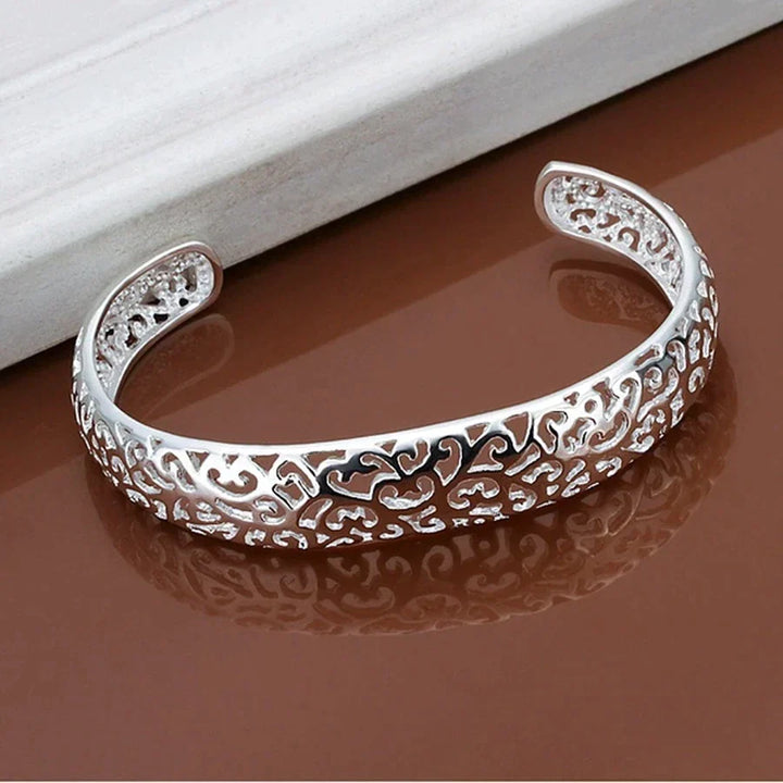 Delicate sterling silver bracelet for women, timeless elegant fine jewelry. Perfect everyday wrist accessory or gift for her.