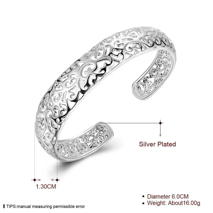 Versatile delicate sterling silver bracelet for women. Elegant wrist accessory, suitable for everyday or special occasions.