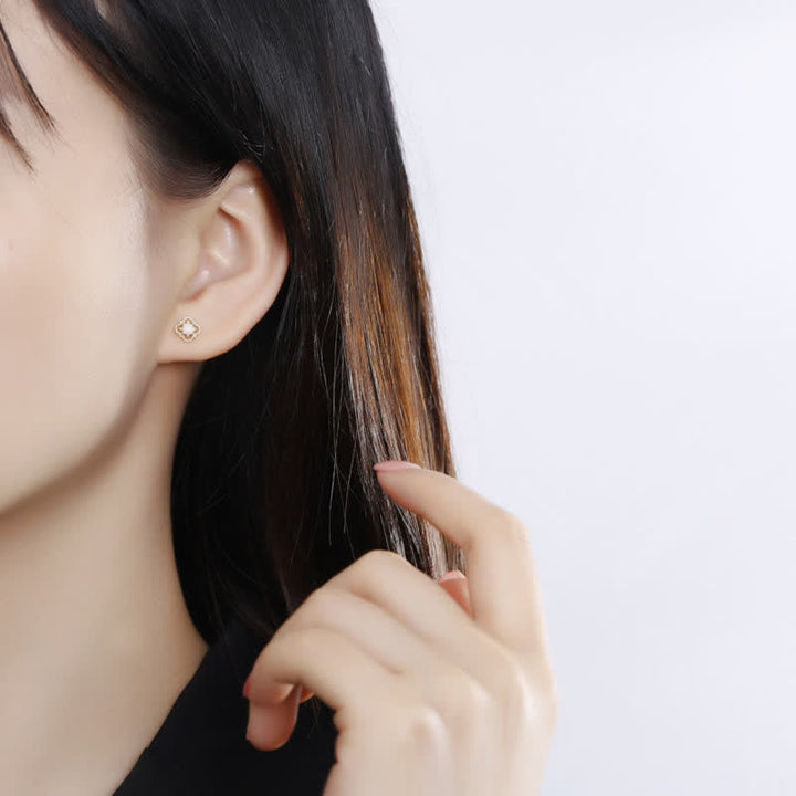 Dainty silver-tone vintage opal earrings for women, chic fashion accessory.