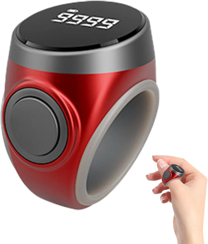 Digital finger counter ring, 4-digit, ergonomic design for easy prayer & tallying